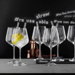 Nachtmann Gin&Tonic + 4 Glastrinkhalme 7574/8tlg. Tastes Good 103143 -Haushaltswaren Store c12646c1b047dda141b41524851c515a