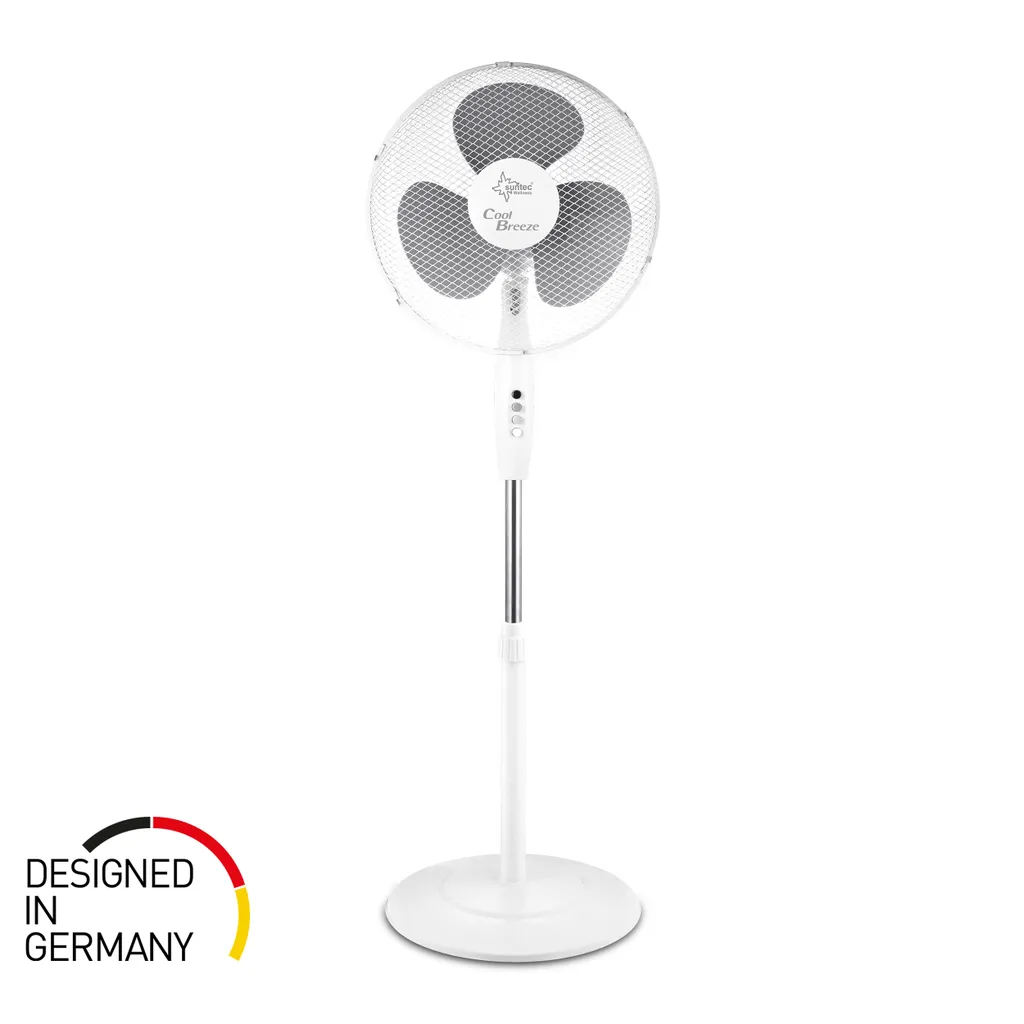 SUNTEC Ventilator Leise | Stand Standventilator CoolBreeze 4000 | Leise 40 Cm Durchmesser, 50 Watt | Fan Windmaschine Weiss | Für Bett, Schlafzimmer, Büro, Wohnung, Terrasse 4 SUNTEC Ventilator Leise | Stand Standventilator CoolBreeze 4000 | Leise 40 Cm Durchmesser, 50 Watt | Fan Windmaschine Weiss | Für Bett, Schlafzimmer, Büro, Wohnung, Terrasse – Bild 2