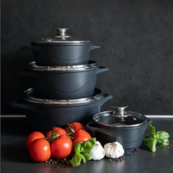Smile MGK-12 Kochtopf, Geschmiedetes Aluminium, Schwarz -Haushaltswaren Store c3f8a2adfd2cca2195c57699bbf7b317