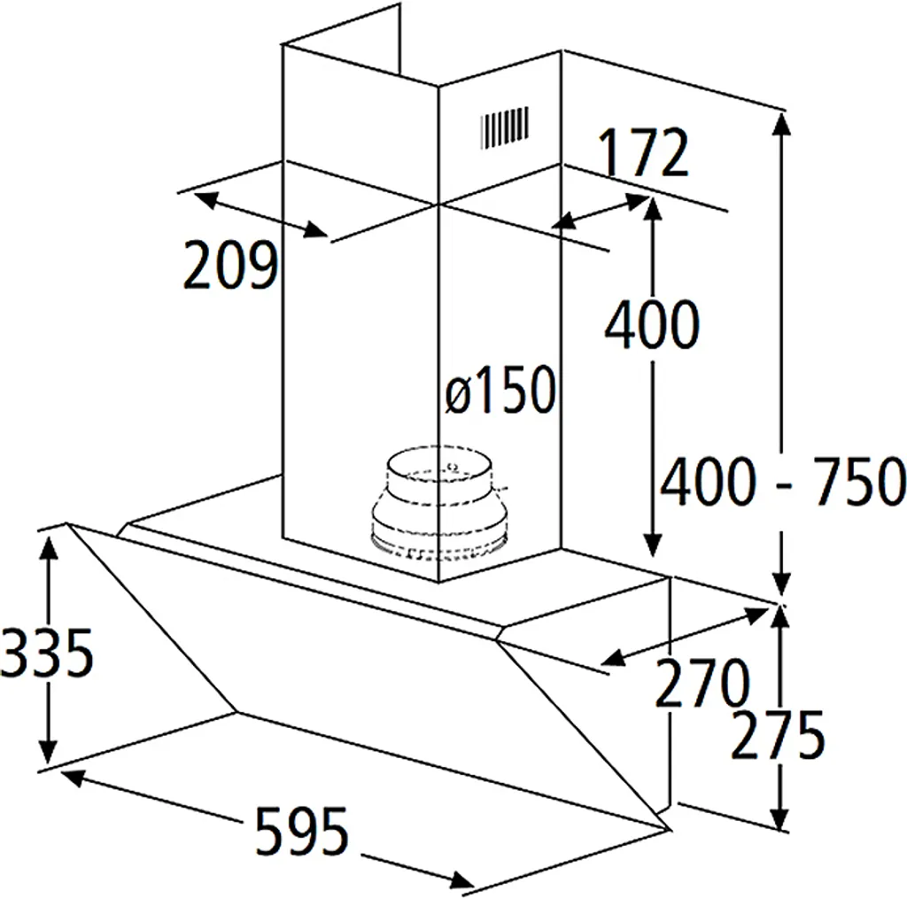 PKM Dunstabzugshaube Vertikalhaube Wandesse Kopffreihaube V1-60A+BTY 60cm Schwarz 12 PKM Dunstabzugshaube Vertikalhaube Wandesse Kopffreihaube V1-60A+BTY 60cm Schwarz – Bild 10