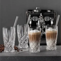Nachtmann Latte Macchiato Set/4 + 4 Glastrinkhalme 7604/8tlg. Noblesse 104671 -Haushaltswaren Store c4ffe78611215c19557876463ad56aa6