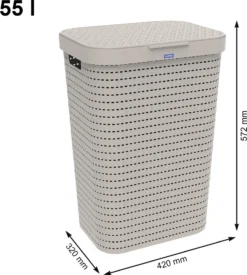 ROTHO Wäschesammler 55 L COUNTRY, Farbe:Cappuccino -Haushaltswaren Store c51edc874de231d1b5c03e8a87aa0896