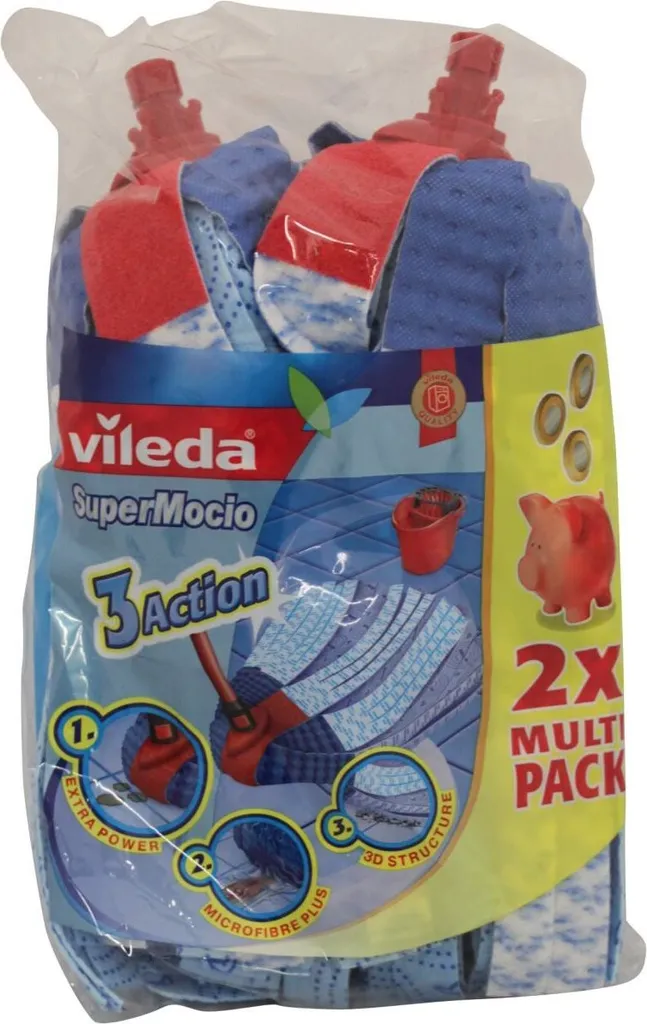 Vileda Super Micio 3 Action 2x Ersatz-Wischmop 3 Vileda Super Micio 3 Action 2x Ersatz-Wischmop
