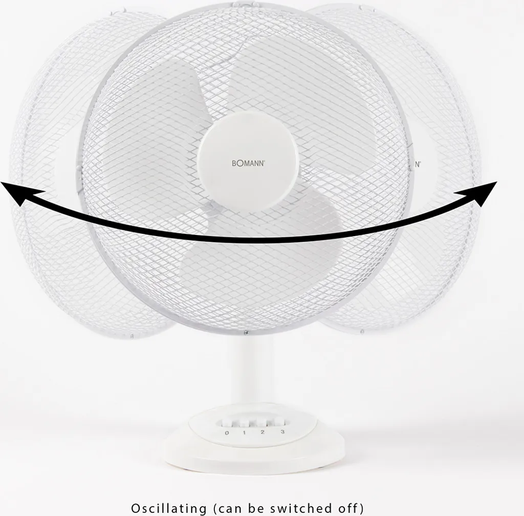 Bomann Tischventilator VL 1138 CB 30cm 40W Weiß 5 Bomann Tischventilator VL 1138 CB 30cm 40W Weiß – Bild 3