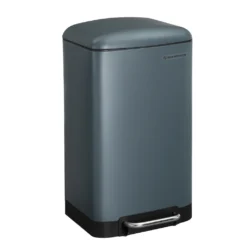 SONGMICS Mülleimer, 30 Liter Abfalleimer, Treteimer Aus Stahl, Mit Inneneimer Und Deckel, Softclose, Luftdicht Rauchgrau LTB01GS