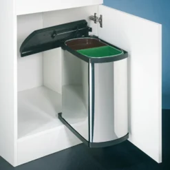 Hailo Duo 3416. Abfallsammler, Edelstahl. - Mülleimer