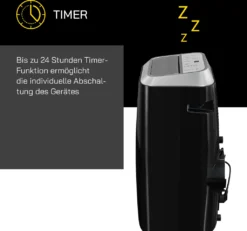 GUTFELS Klimagerät CM 81458 Sw | Mobiles Klimagerät | 4-in-1 Luftkühlung, Trocknung, Ventilation Und Heizen | 14.000 BTU / 4,1 KW Kühlleistung | Schwarz -Haushaltswaren Store c71986b67dc3fc42d94212f270b4bce4