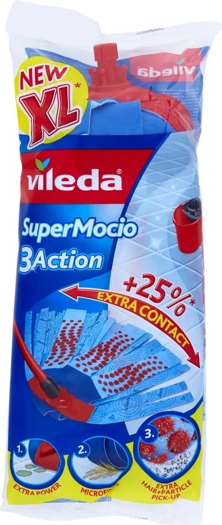 Vileda Super Mocio Ersatzmopp Mit 3D-Velours-Struktur 3 Vileda Super Mocio Ersatzmopp Mit 3D-Velours-Struktur