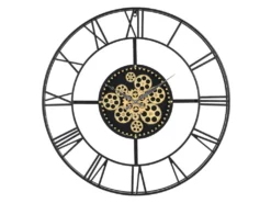 Wanduhr - D. 80 Cm - Metall - Goldfarben & Schwarz - KARIAL 9 Wanduhr - D. 80 Cm - Metall - Goldfarben & Schwarz - KARIAL -Haushaltswaren Store c779184b4d1bcd67046b3272dfa51e4f