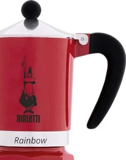 Bialetti Rainbow, Italienische Espresso-Kaffeemaschine, Aluminium, 3 Tassen, Rot -Haushaltswaren Store c77f7463906e9896d757b07735f9f2ab