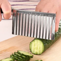 Potato Wavy Edged Knife Edelstahl Küchenhelfer Gemüse Obst Schneidwerkzeug Küchenzubehör Pommes Frites Maschine -Haushaltswaren Store c842060a9d5540952a83afd2363e01c4