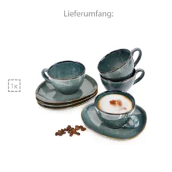 Sänger SÄNGER Kaffeetassen Set Darwin 8 Teilig Für 4 Personen -Haushaltswaren Store c8647d0596f6e629519b1d230214a470
