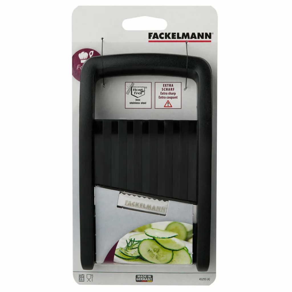 Fackelmann Kompakt-Hobel, Gemüsehobel Mit Edelstahlklinge, Reibe Mit Ergonomischem Griff (Farbe: Schwarz/Silber), Menge: 1 Stück 7 Fackelmann Kompakt-Hobel, Gemüsehobel Mit Edelstahlklinge, Reibe Mit Ergonomischem Griff (Farbe: Schwarz/Silber), Menge: 1 Stück – Bild 5