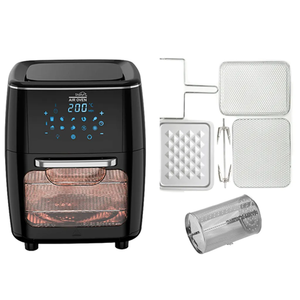 Starlyf® Air Oven XXL – 12 Liter Heißluftfriteuse Mit 10 Programmen Und Rotisserie-Funktion, Drehspieß, LED Display Mit Touch Screen, 1700 Watt , Ohne ÖL - Airfryer, Heißluft, Fritteuse, Heißluftofen, Backofen, Dehydrator, Grill 4 Starlyf® Air Oven XXL – 12 Liter Heißluftfriteuse Mit 10 Programmen Und Rotisserie-Funktion, Drehspieß, LED Display Mit Touch Screen, 1700 Watt , Ohne ÖL - Airfryer, Heißluft, Fritteuse, Heißluftofen, Backofen, Dehydrator, Grill – Bild 2