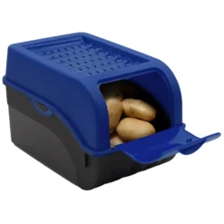 Kartoffel Aufbewahrungsbox Blau+ Weiß 2er Set I Gemüsebox Kartoffelbox Mit Deckel Für Ca. 4 Kg Kartoffeln + 6 Aufkleber Mit Gemüsesorten -Haushaltswaren Store caaf2791bd981a7e792569a1f718a92a