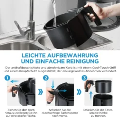 Midea Heißluftfritteuse 3,5L Heißluft Fritteuse Mit 8 Verschiedene Programmen, Digital Touchscreen, Temperaturkontrolle, 1500W Heissluftfritteuse Air Fryer -Haushaltswaren Store cc2bf3fb3ebb3b49001a813e6be6213f