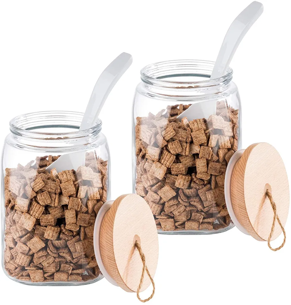 APS 2er Set Vorratsglas -WOODY- /// 14 X 14cm, H: 21 Cm /// Glas, Kiefernholz, Silikon /// 2,5 Liter /// 67514 4 APS 2er Set Vorratsglas -WOODY- /// 14 X 14cm, H: 21 Cm /// Glas, Kiefernholz, Silikon /// 2,5 Liter /// 67514 – Bild 2