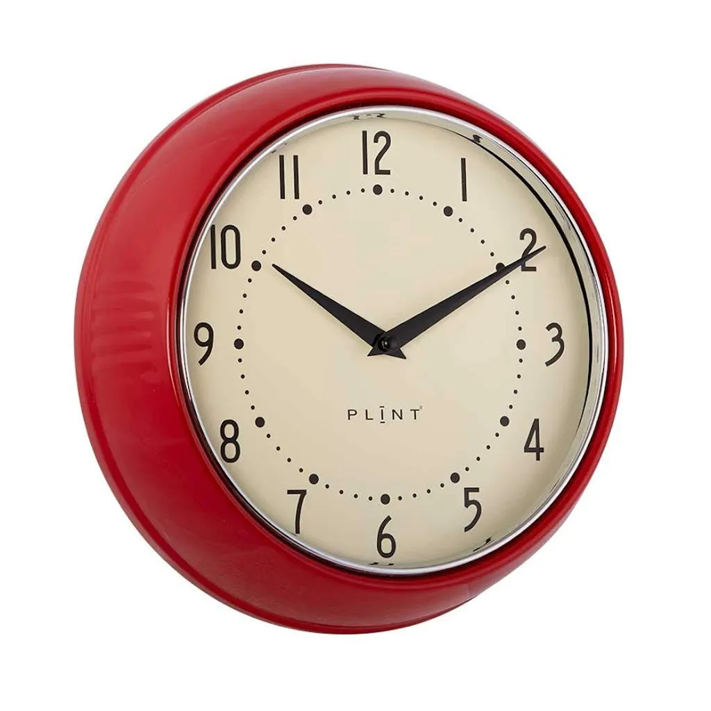 LS-LebenStil Nostalgische Metall Wanduhr Rot 23cm Vintage Küchenuhr Bürouhr Retro Look 3 LS-LebenStil Nostalgische Metall Wanduhr Rot 23cm Vintage Küchenuhr Bürouhr Retro Look