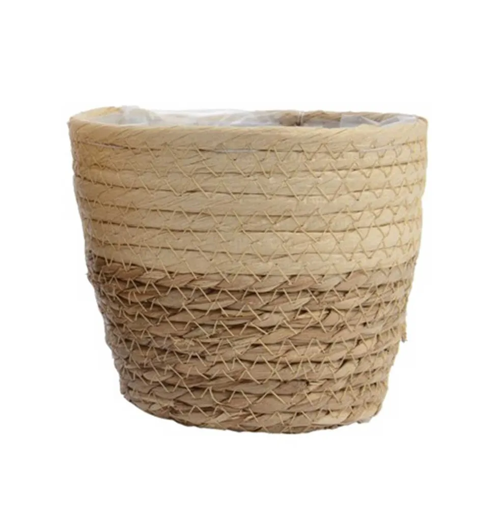 Korb/Übertopf - Beige - Seegras - Ø 14 Cm 3 Korb/Übertopf - Beige - Seegras - Ø 14 Cm