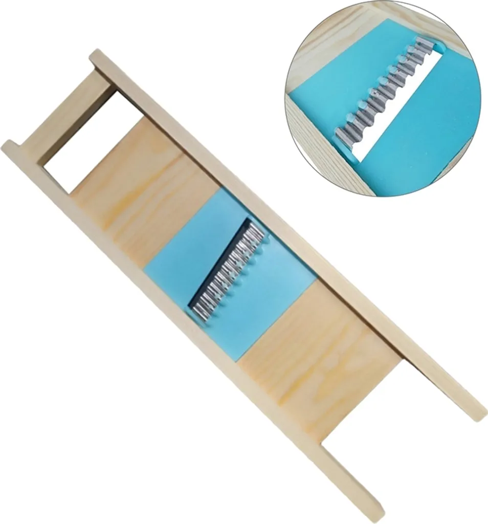 Kartoffel Gitter Gemüseschneider, Hölzern Gemüsereibe Gewelltes Netz Grater Reibe Gemüsehobel 6 Kartoffel Gitter Gemüseschneider, Hölzern Gemüsereibe Gewelltes Netz Grater Reibe Gemüsehobel – Bild 4