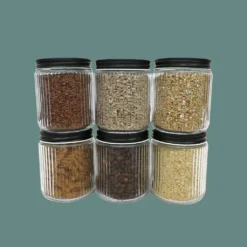 6er Set Vorratsgläser 0,5 L Mit Schraubdeckel Ø9x11 Cm - Schwarz 14 6er Set Vorratsgläser 0,5 L Mit Schraubdeckel Ø9x11 Cm - Schwarz -Haushaltswaren Store ce82f7faeb05c82a6abde04c0e5d8107