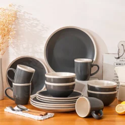 Tafelservice, Vancasso SEESAMI 16-teiliges Kombiservice Aus Steinzeug, Geschirrset Im Modernen Aussehen Für 4 Personen -Haushaltswaren Store cfab4e3eef1a71988f7e91011bbd7938