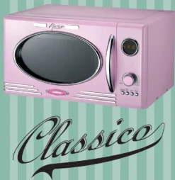 Melissa 16330130 Retro Mikrowelle/1000 Watt/23 Liter Garraum,Design Mikrowelle Mit Grill/Rosa Pink -Haushaltswaren Store cfd6db2fab9fa585d56a970e349a4d5a
