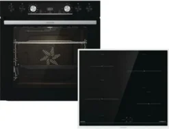Gorenje Black Set 4 INDUCTION Einbauherd - Set Mit Induktions-Kochfeld Mit Edelstahlrahmen - 77L XXL Volumen - GentleClose - AirFry - PizzaMode - ChildLock - PerfectGrill - Teleskopauszüge - Schwarz -Haushaltswaren Store d00cb9543d5add024b1c9db69022e37b