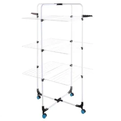 Vilde Wäschetrockner | Wäscheständer | Turmwäscheständer Mit 3 Ebenen Groß Klappbar Auf Rollen 30 M Leinenlänge -Haushaltswaren Store d00f5f46fa630e725b0144fbd218dd37