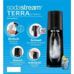 SodaStream TERRA Vorteilspack, Schwarz Mit 3 Flaschen -Haushaltswaren Store d094e1288dd623cc4e0045bfcf201827