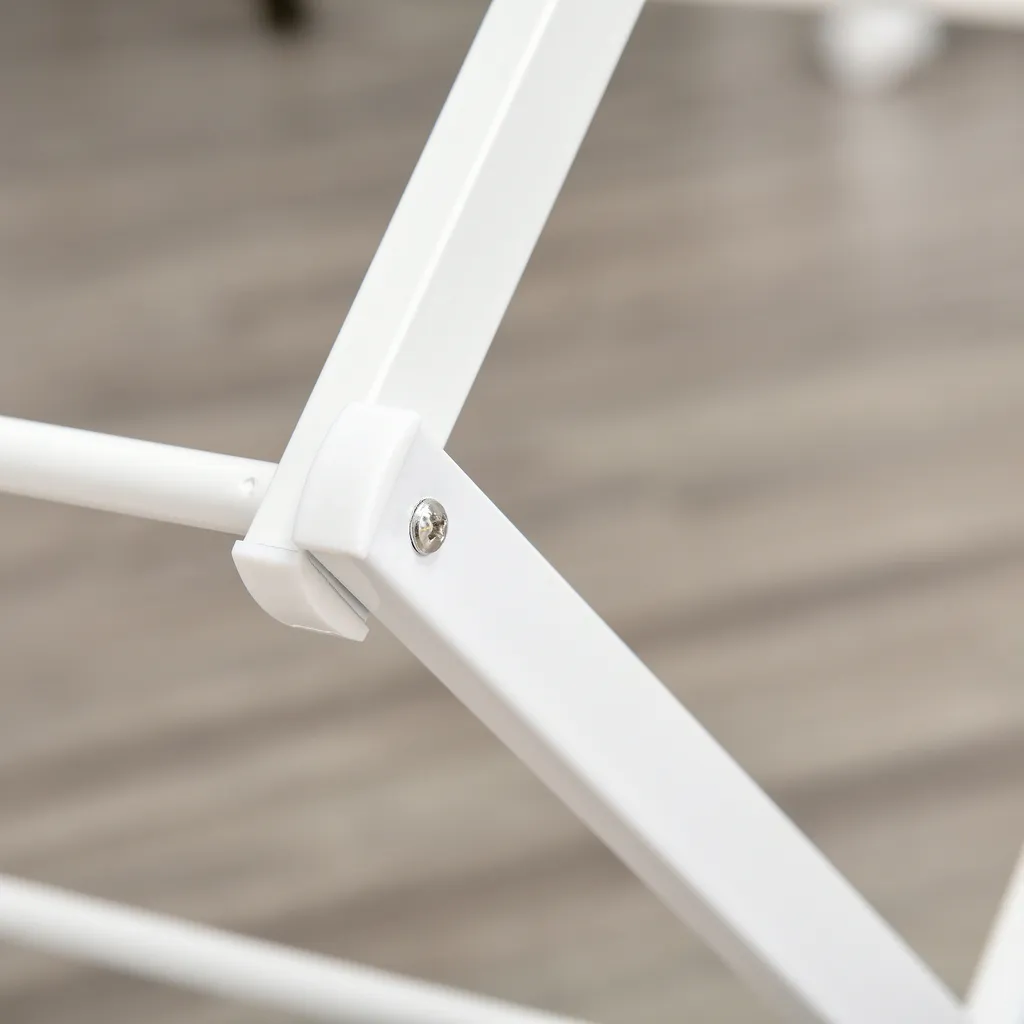 HOMCOM Wäscheständer Faltbar 8-stufiger Trockengestell Trockenständer Metall Kunststoff Weiß 74 X 35 X 144 Cm 10 HOMCOM Wäscheständer Faltbar 8-stufiger Trockengestell Trockenständer Metall Kunststoff Weiß 74 X 35 X 144 Cm – Bild 8