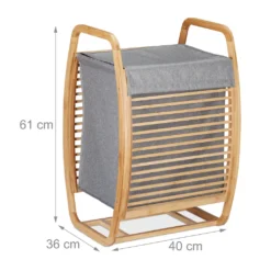 Relaxdays Bambus Wäschekorb Mit Deckel -Haushaltswaren Store d12f558048bbaccf9e99162e558d2724