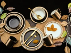 CreaTable 23592 Kombiservice Modern Industrial Für 4 Personen, Steinzeug, Schwarz/gold (1 Set, 16-teilig) -Haushaltswaren Store d22a1d50bca2edf61b5f287b53125c29