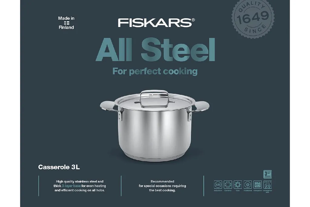 FISKARS All Steel Kasserolle Mit Deckel 3,0l 6 FISKARS All Steel Kasserolle Mit Deckel 3,0l – Bild 4