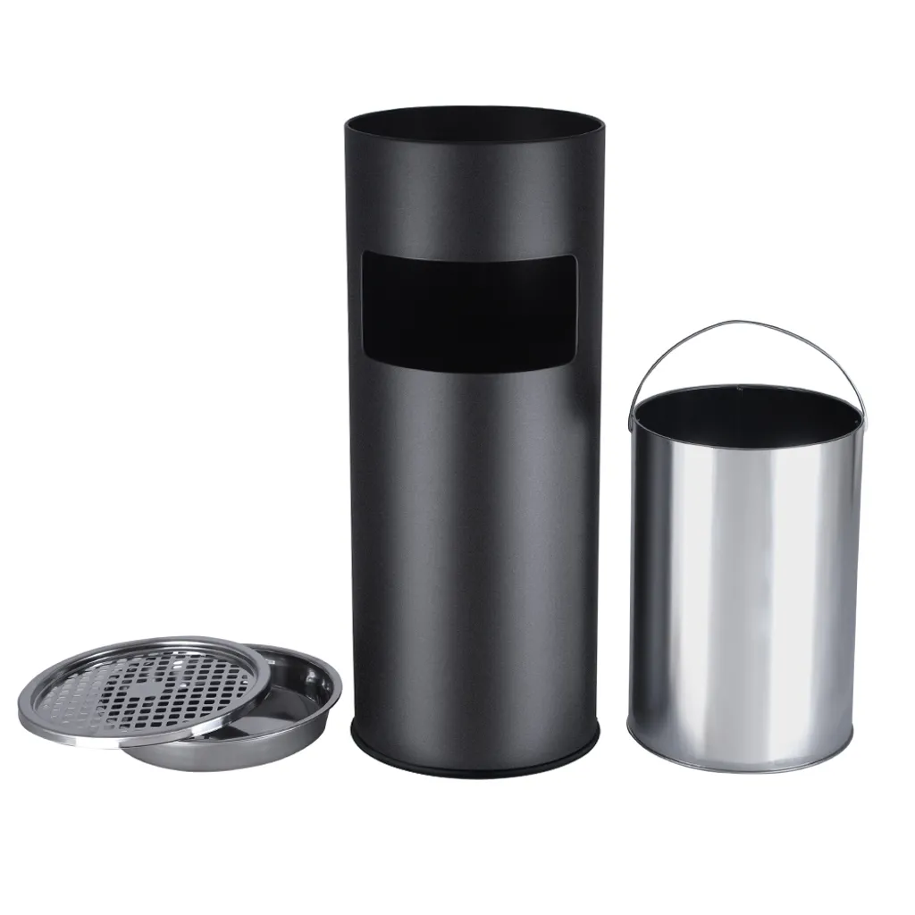 Standaschenbecher 30 L Mit Aschenbecher Schwarz 60,5 X 24,5 Cm Für Draußen Mülleimer Abfalleimer Mit Inneneimer SONGMICS LTB17C 6 Standaschenbecher 30 L Mit Aschenbecher Schwarz 60,5 X 24,5 Cm Für Draußen Mülleimer Abfalleimer Mit Inneneimer SONGMICS LTB17C – Bild 4