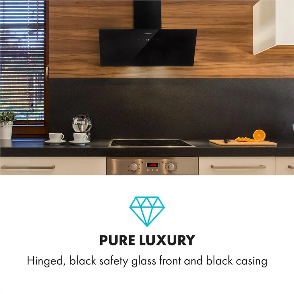 Laurel 90 Dunstabzugshaube 90cm Abluft: 350 M³/h LED Touch Schwarz 5 Laurel 90 Dunstabzugshaube 90cm Abluft: 350 M³/h LED Touch Schwarz – Bild 3