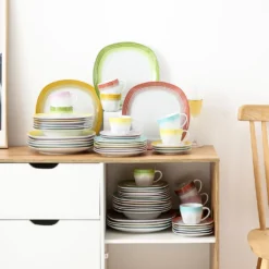 VEWEET Tafelservice 'SPARK' Aus Porzellan, 60-tlg Kombiservice, Kaffeetassen, Untertasse, Dessertteller, Speiseteller Und Suppenteller, Komplettservice Für 12 Personen 16 VEWEET Tafelservice 'SPARK' Aus Porzellan, 60-tlg Kombiservice, Kaffeetassen, Untertasse, Dessertteller, Speiseteller Und Suppenteller, Komplettservice Für 12 Personen -Haushaltswaren Store d70c7615b1817b389d4343a73e9b9f56