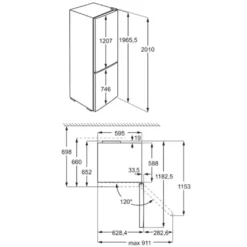 AEG RCB736D5MB Freistehende Kühl-Gefrierkombination / 2010 Mm/Gefrierteil Unten/360 L//CustomFlex - Flexibles Türablagesystem/ NoFrost/Farbe: Black Stainless Steel, Seiten Dunklegrau -Haushaltswaren Store d86bf019c53684e33afc104383501ea7