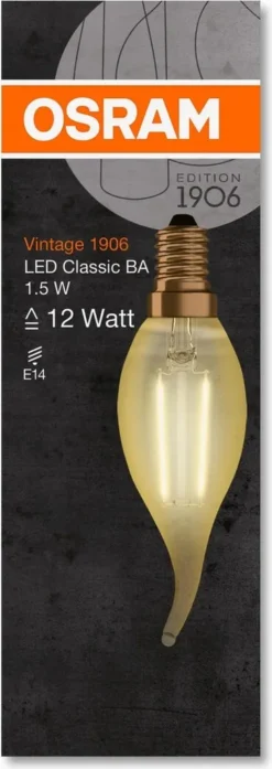 Osram LED Leuchtmittel Vintage 1906 Cla BA E14 1,5W Warmweiß, Amber 18 Osram LED Leuchtmittel Vintage 1906 Cla BA E14 1,5W Warmweiß, Amber -Haushaltswaren Store d953901bf313aa609484776943133700