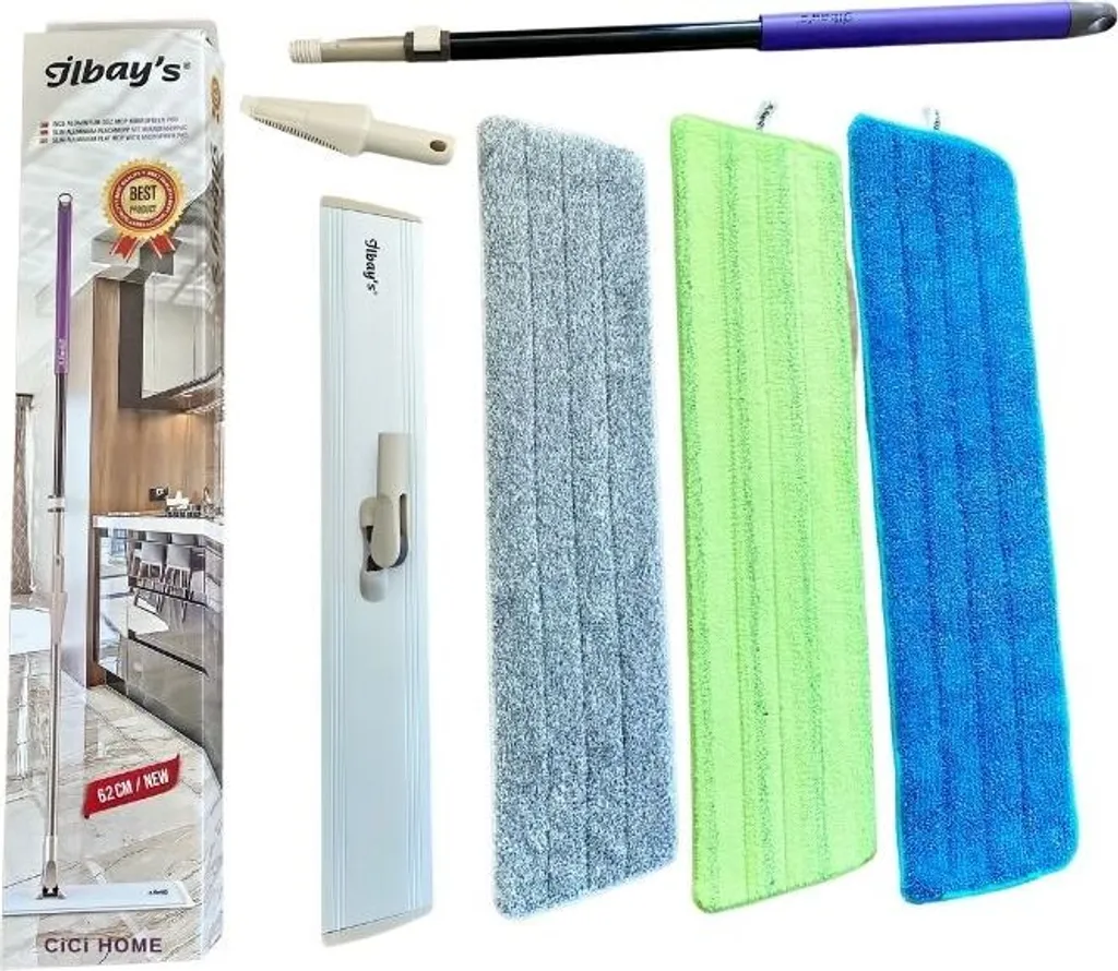 Ilbays Multifunktionaler Mopp Bodenwischer Set Mit 3 Bezügen 4 Ilbays Multifunktionaler Mopp Bodenwischer Set Mit 3 Bezügen – Bild 2
