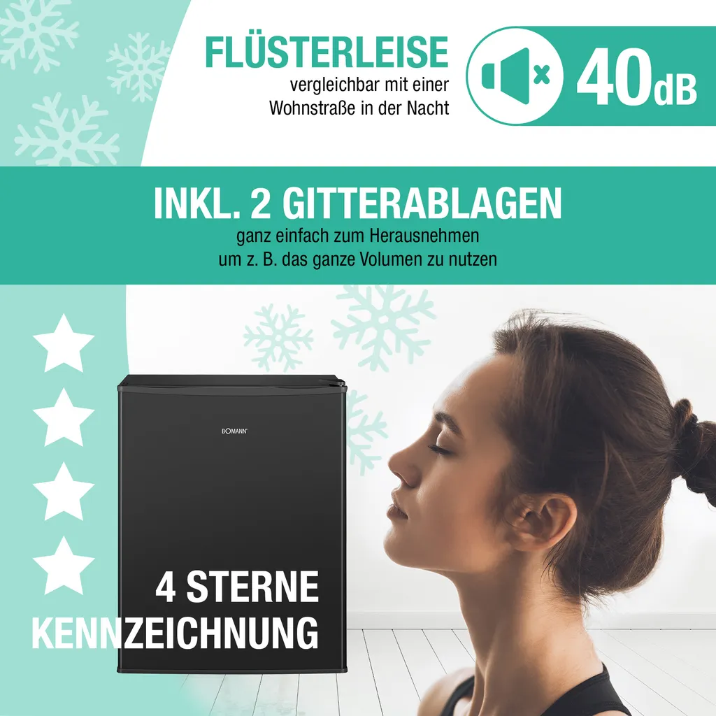 Bomann® Gefrierschrank, 42L Nutzinhalt, Mini Gefrierschrank Mit 2 Herausnehmbaren Gitterablagen, Gefrierschrank Mit Wechselbarem Türanschlag & Stufenloser Temperaturreglung - GB 7236 Schwarz 6 Bomann® Gefrierschrank, 42L Nutzinhalt, Mini Gefrierschrank Mit 2 Herausnehmbaren Gitterablagen, Gefrierschrank Mit Wechselbarem Türanschlag & Stufenloser Temperaturreglung - GB 7236 Schwarz – Bild 4