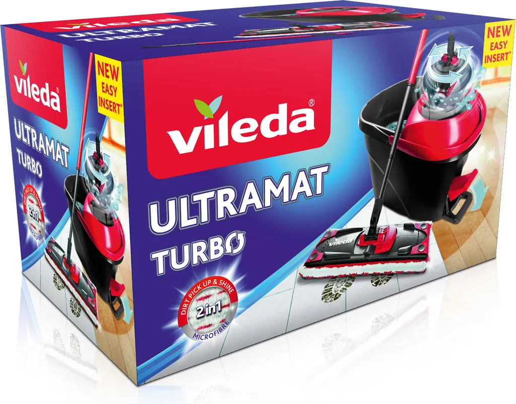 Vileda UltraMax Turbo Komplett-Set Mit Teleskopstiel Wischmop Eimer Bodenwischer 3 Vileda UltraMax Turbo Komplett-Set Mit Teleskopstiel Wischmop Eimer Bodenwischer