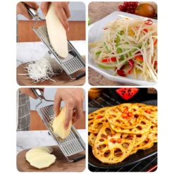 4-fach Gemüsehobel Mit 3 Zusätzlichen Einsätzen. V-Schneider, Julienneschneider Und Parmesanreibe. -Haushaltswaren Store dc02e3fc2ec3c66f24cddba1e5d70c7a