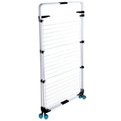 Vilde Wäschetrockner | Wäscheständer | Turmwäscheständer Mit 3 Ebenen Groß Klappbar Auf Rollen 30 M Leinenlänge -Haushaltswaren Store dc95c6b8b138930884ff6a49f231e1da