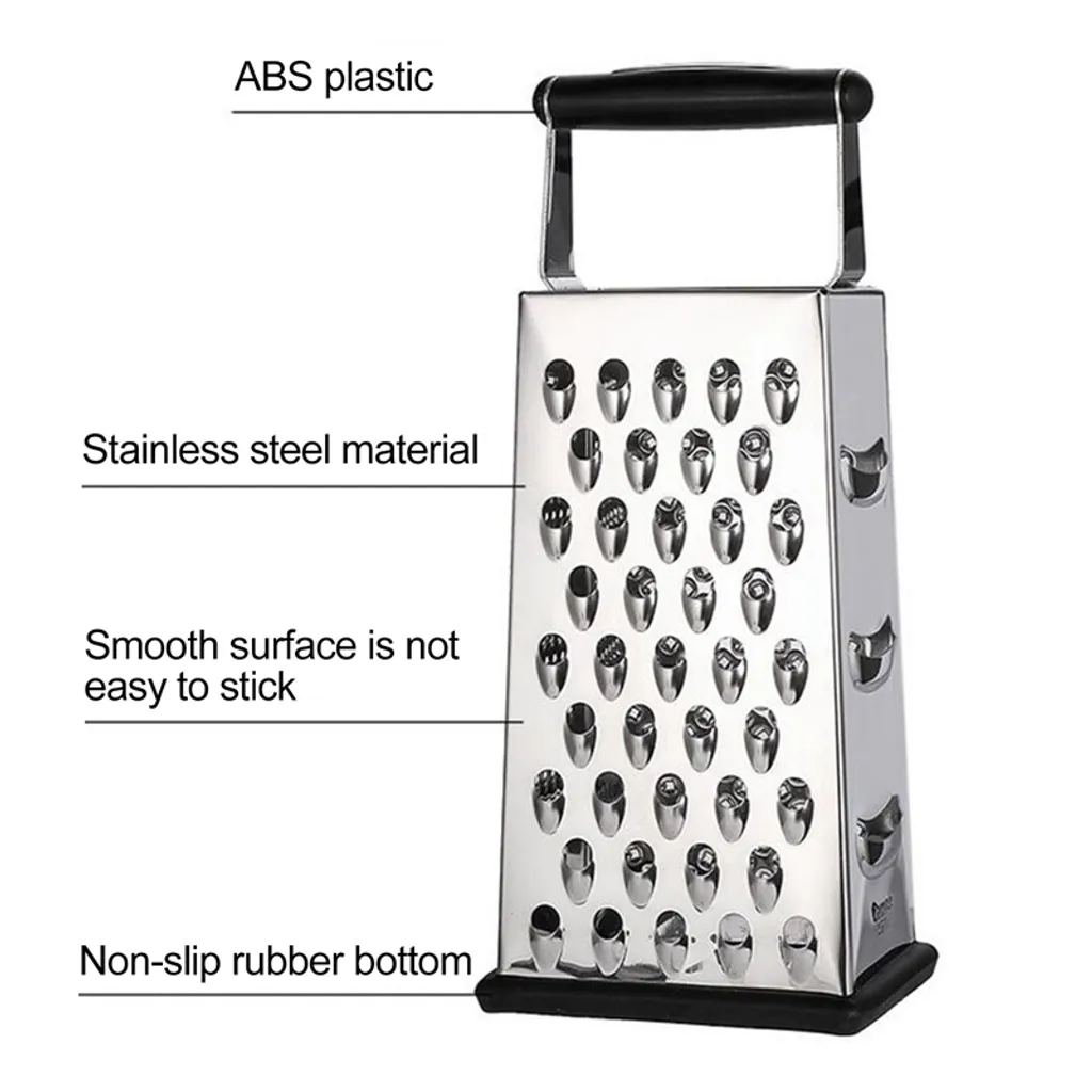 Edelstahl Käsereibe Antihaft Kistenreibe 4 Seiten Für Käse, Gemüse, Ingwer,Karotten 4 Edelstahl Käsereibe Antihaft Kistenreibe 4 Seiten Für Käse, Gemüse, Ingwer,Karotten – Bild 2