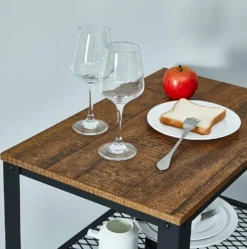 Meerveil Retro Servierwagen, 3 Ebenen Küchenwagen, Rollwagen Auf 4 Rollen, Küchenregal Aus Holz Und Metall, Für Küche Und Wohnzimmer, Vintagebraun-schwarz -Haushaltswaren Store deb684512e9822878248a6bf3962a64b