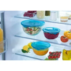 Pasabahce 97314 Chefs Vorratsdosen 3er Set Aufbewahrung Servierschalen Set Rührschüssel Glas Stapelbar Salat Schüsseln Schale Mit Deckel -Haushaltswaren Store dee0c82e1e5db69ab28cf184987d02e2