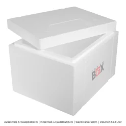 Styroporbox 53W | Wand: 5,0cm | Volumen: 53,2L | Innenmaß:47x38x29cm | Weiß Isolierbox Thermobox Kühlbox Warmhaltebox -Haushaltswaren Store df2227b5d49e7ebb106b979eddcea594