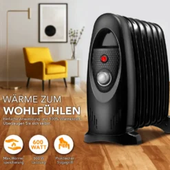 Ölradiator 600W Elektroheizung 7 Rippen Radiator Heizkörper Heizung Mit Timer -Haushaltswaren Store e01297fe32ad4b585294487af35bc9c2