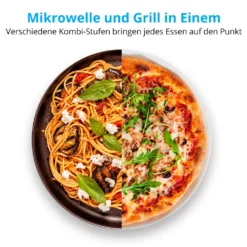 MEDION 2in1 Mikrowelle Mit Grill (20 Liter, 700 Watt, 800 Watt Grill, 5 Leistungsstufen, 3 Kombi-Stufen, Auftaufunktion, MD10495) Schwarz / Silber -Haushaltswaren Store e02346ec60ab60125e5ca5021db04dca